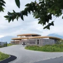 Fachada de piedra volcánica del Campus Ellen DeGeneres de la Dian Fossey Gorilla Fund en Ruanda, diseñado por MASS.