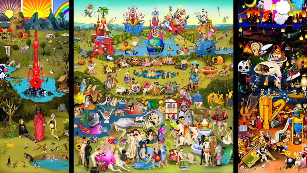 CarlaG_GOEDVideoStill Carla Gannis, The Garden of Emoji Delights (El jardín de las delicias emoji), 2014.