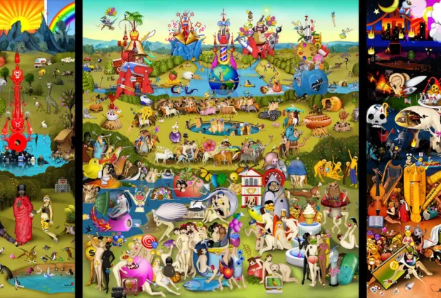 Carla Gannis, The Garden of Emoji Delights (El jardín de las delicias emoji), 2014.